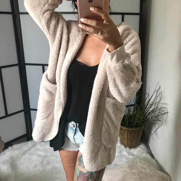 Jackets & Blazers - LAST 3️⃣Soft Plush Teddy Bear Faux Fur Hoodie Coat